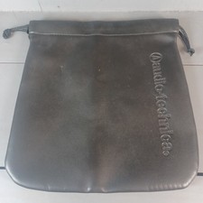 Audio Technica Headphones Storage Bag Black Pleather Drawstring
