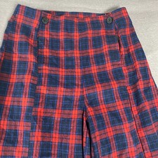 Cider Womens Pants Womens Small  Wide Leg Plaid High Rise NWT Preppy
