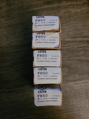 Lot of 5 Eaton FH50 Overload Relay Heater Element