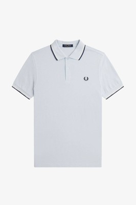 Fred Perry Polo Manica Corta Slim Fit Azzurro - Taglia M Abbigliamento Uomo Polo