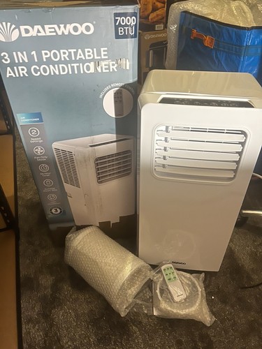 Daewoo 7000 BTU 3 in 1 Portable Air Conditioner Dehumidifier Fan Tested Boxed