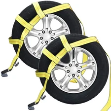 Tow Dolly Basket Straps with Flat Hook Heavy Duty Car Dolly Straps Universal