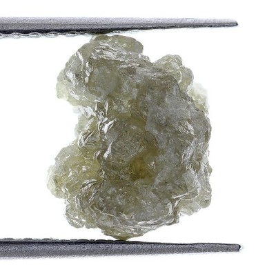 RAW Natural Rough Loose Amazing Green Grey Color 3.80 Ct Unique Diamond