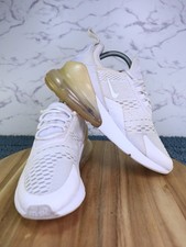 Nike Air Max 270 Triple White Low Athletic Sneakers Ah6789-102 Women's Size 8  