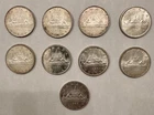 80% Silver CANADIAN Silver Dollars (1962-1966, Lot Of 9)  -  silver BELOW SPOT!