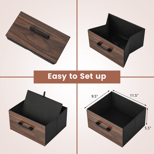 Nightstand Bedside End Table with 2 Fabric Drawers Storage Shelf for living room - Picture 7 of 8