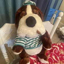 Vintage Dog Plush Smoking Cigar Stuffed Hound Cigarette 1980s Brooklyn Doll Jail
