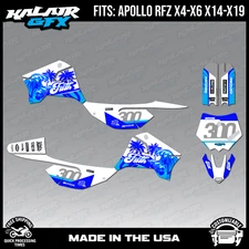 Graphics Kit for Apollo RFZ X4 X5 X6, X14 to X19 SurfsUp Series - Blue