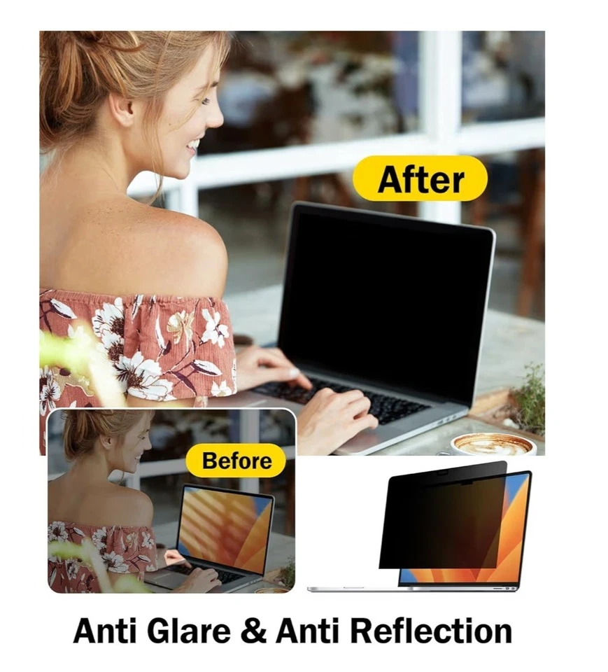 FORITO 15.6英寸笔记本电脑隐私屏幕保护膜 — 第 4/4 张图片