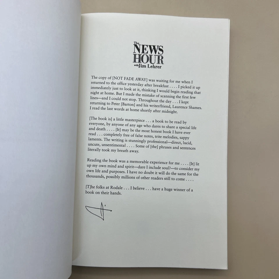 Not Fade Away Short Life Well Lived Shames and Barton Uncorrected Proof PB Book - Image 3 of 4