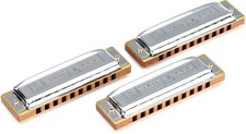 Hohner Blues Harp Pro Pack 3-piece Harmonica Set - Keys of G, A C