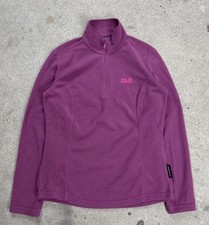 Jack Wolfskin Damen Fleece M 40 Pink 1/4 Zip Pullover Outdoor Top Zustand