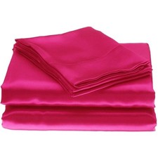 100 Pure Silk Satin Sheet 4pcs Silk Fitted Sheet 15" Deep Pocket Mattress