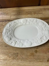 small platter or plate for a gravy boat, fruit design, thanksgiving