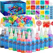 Kidisego Aqua Fairy Water Gel Kit 12 Colors 18 Molds 6 Pack Magic Powder for