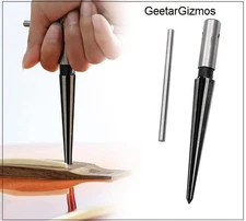 GeetarGizmos BRIDGE PIN HOLE REAMER - tapered flutes - 6 and 12 string guitar