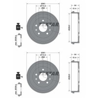 2X Textar Bremstrommeln 228,5Mm Hinten Passend FÜR Dacia Duster | 94045500