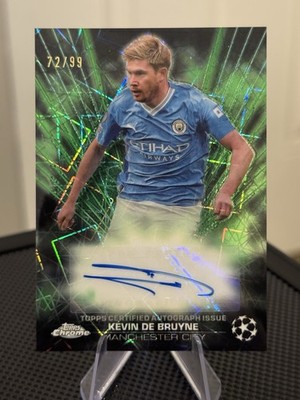 2023-24 Topps Chrome Kevin De Bruyne Green Black Lazer Auto /99 BLA-KD