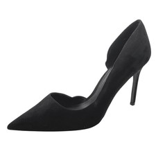 MNG Mango Black Asymmetrical Pointed Toe Stiletto High Heels Pumps Shoes Sz 8.5