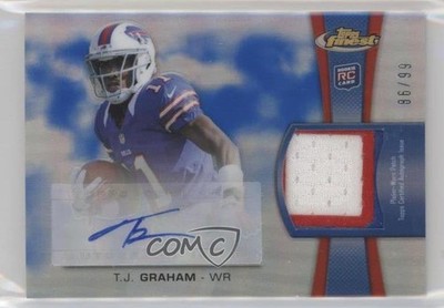 2012 Topps Finest Rookie Blue Refractor 86/99 TJ Graham RPA Patch Auto RC fm0