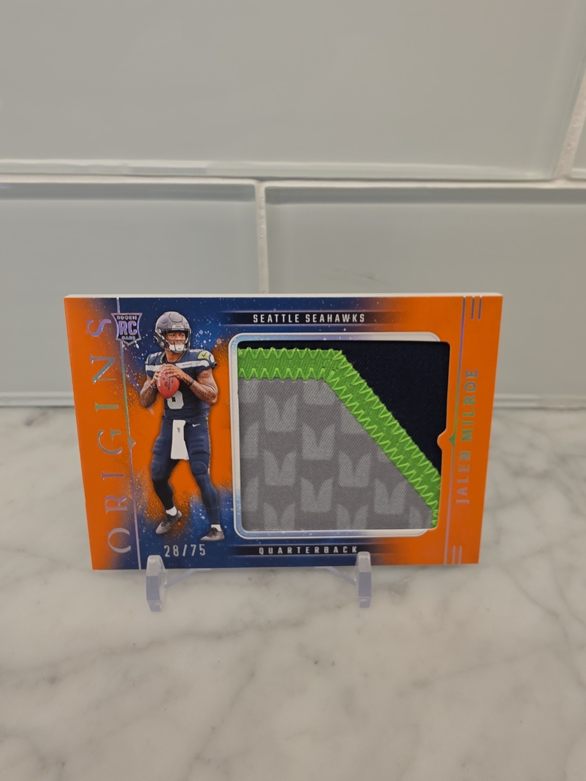 2025 Panini Origins Jumbo Jerseys Jalen Milroe #RJY-JME Orange /75 (MEM, RC)