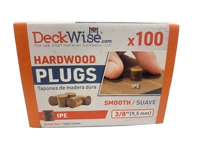 Deckwise Ipe Plugs, 3/8'' diameter, 100 Smooth Plugs