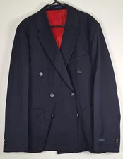 Fisk Of Oslo Mens Navy Blue Blazer Jacket Size 42, Contemporary Fit, New