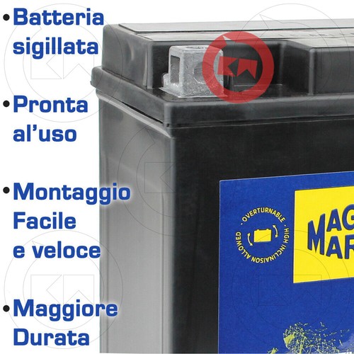 BATTERIA MAGNETI MARELLI YT12A-BS 12V 10Ah KYMCO Downtown 300 2014 2015 2016 - Foto 4 di 4
