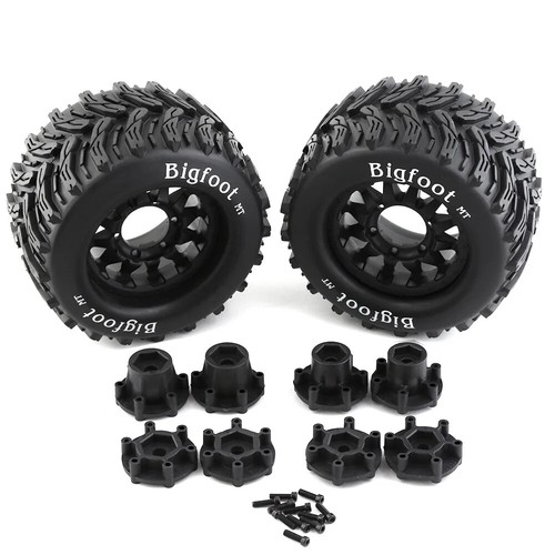 2X Ruota RC e Pneumatici 12/14mm HEX Ruota per 1/10 Monster Truck Off Road Traxxas - Foto 4 di 15