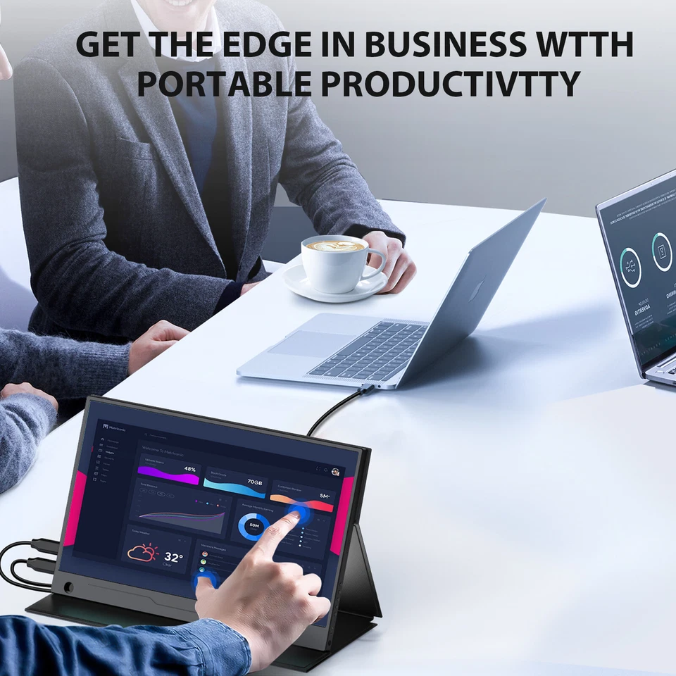 EVICIV Tragbarer Monitor Touchscreen 14 Zoll 1080P Mobiler Display Typ C USB C A - Bild 3 von 4