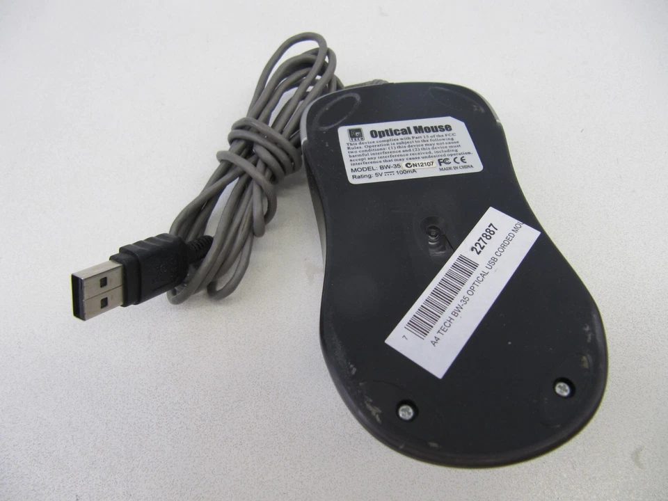 A4Tech USB Optical Mouse Wired Corded Scroll Wheel Genuine Silver BW-35 RETRO - Image 2 of 4