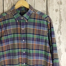 POLO RAPLH LAUREN Men's Shirt LARGE Classic Fit Check Long Sleeve Button Down