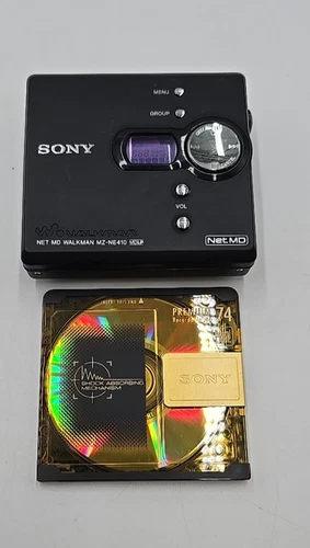 Sony High Speed Net MD Walkman Recorder & Blank Disc - VGC (MZ-NE410/M)