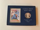 .999 1 TROY OZ FINE SILVER GEORGE BRETT 1992 LE 3000 HIT MEDALLION COIN & CARD