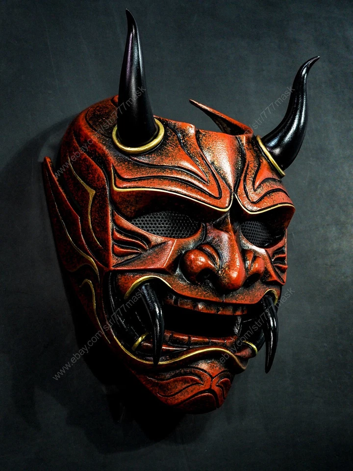 Máscara de Airsoft Oni Samurai Diablo Malvado Halloween Disfraz Juegos con disfraces Película Prop KK109 Foto 4 de 4