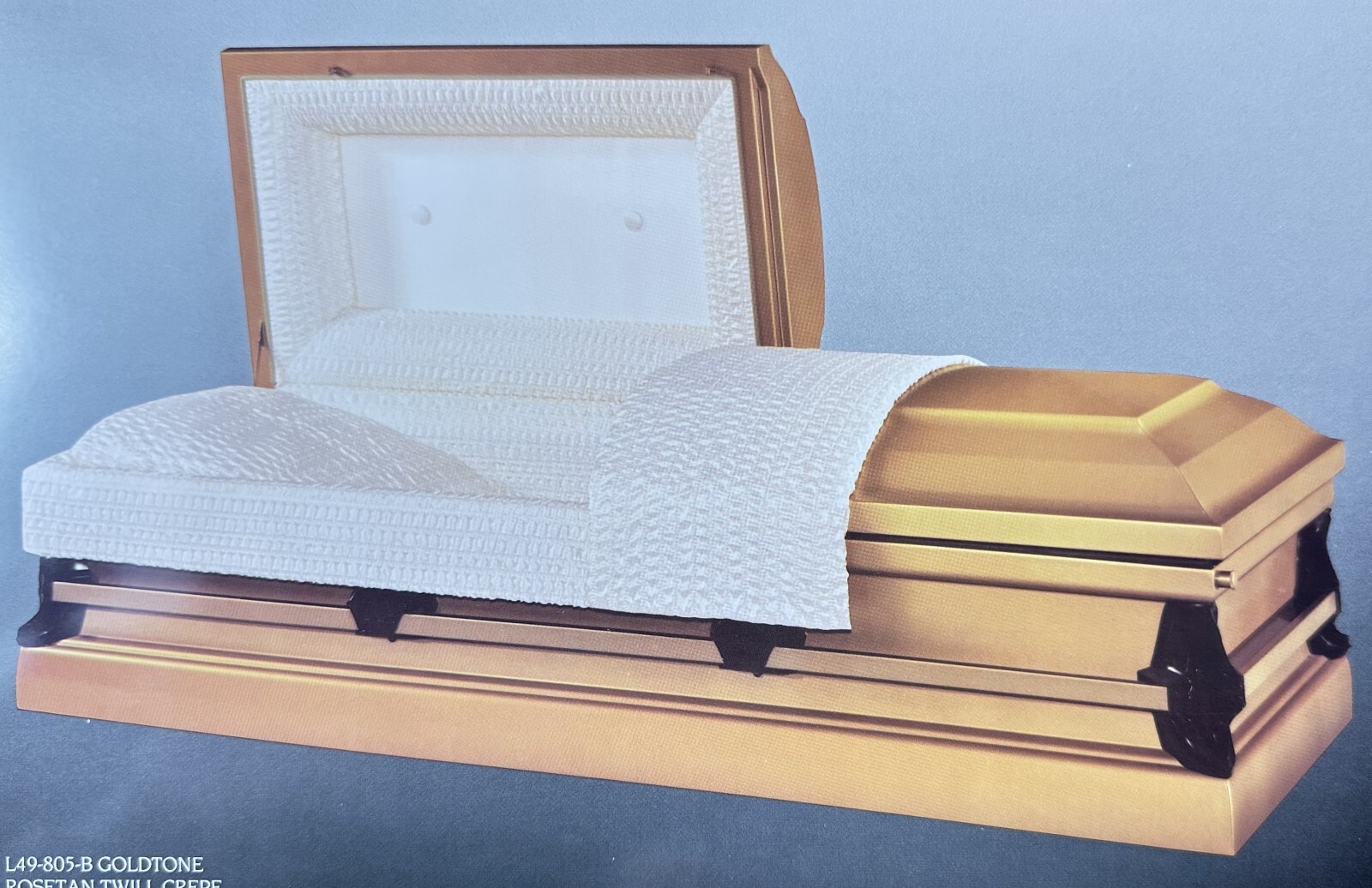 Batesville Casket Salesman Photo Goldtone Rosetan  Print Ad Oddity Funeral