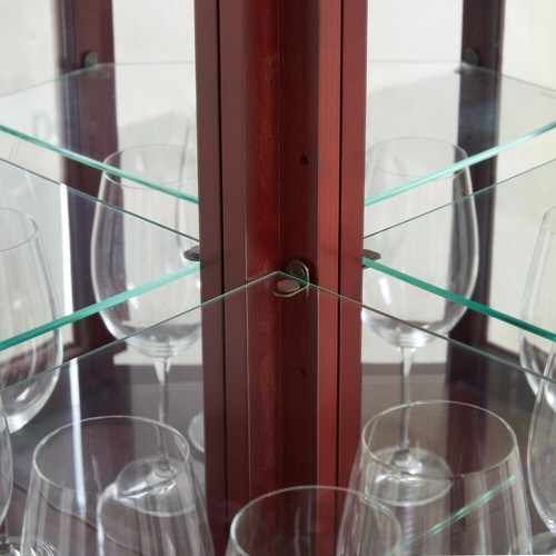 Corner Curio Cabinet Floor Standing Display Cabinet with Tempered Glass Shelves - Picture 14 of 17