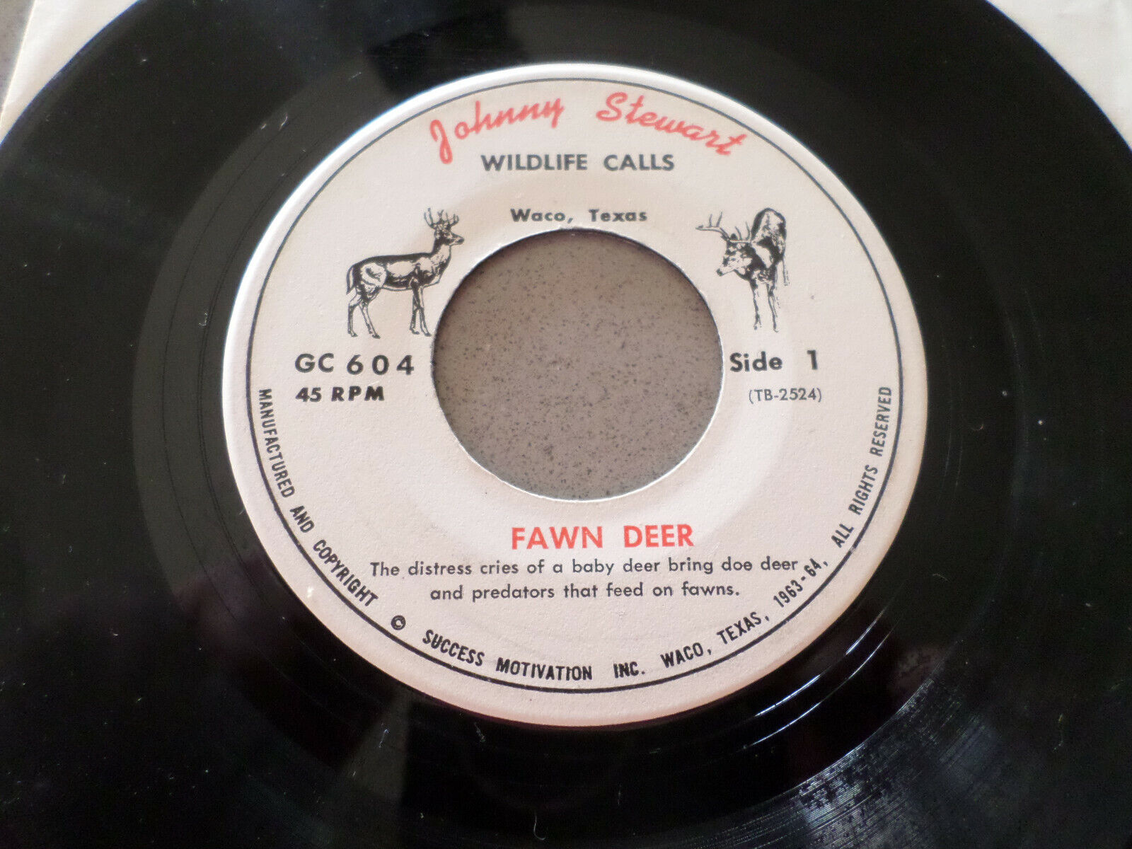 Johnny Stewart WildLife Calls  Fawn Deer 45 rpm baby deer distress GC 604
