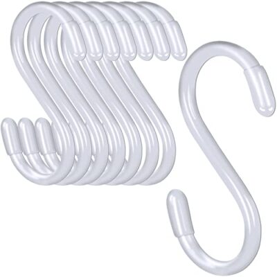 24 Pack Vinyl Coated S Hooks for Closet Hanging Jeans Plants