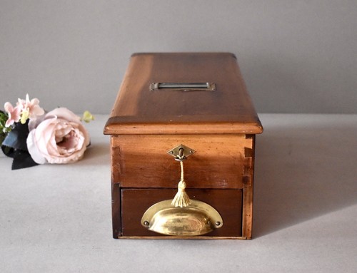 Antique Wooden Cash Register Box Victorian Cash Box Liverpool - 第 3/9 張圖片