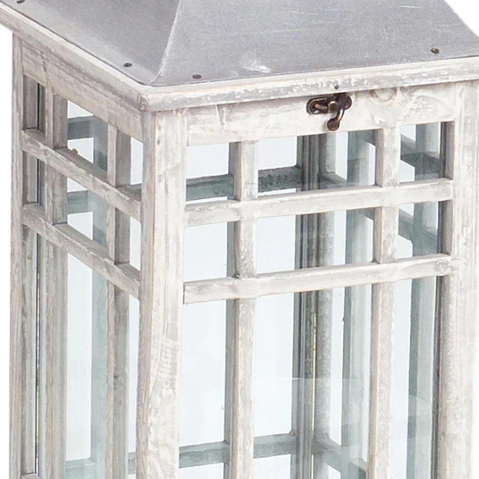 Комплект из двух белых и серебряных металлических геометрических напольных подсвечников - Изображение 4 из 4