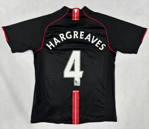 Manchester United 2007-2008 Away Football Shirt #4 Hargreaves Size: Adults M