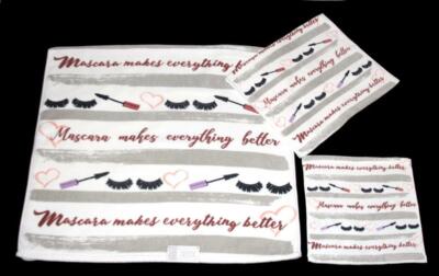 3 Hearts Eyelashes Mascara Makes Everything Better Bath Hand Towels Wash Cloth