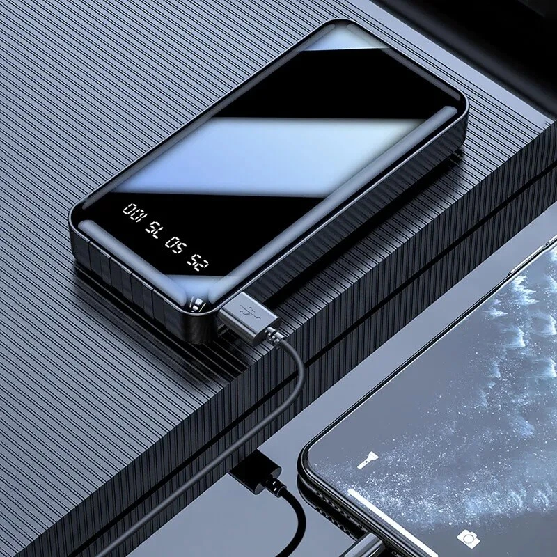 Portable Power Bank 20000mAh Fast Charging Battery with 4 Built in Cables Black - Image 3 of 4