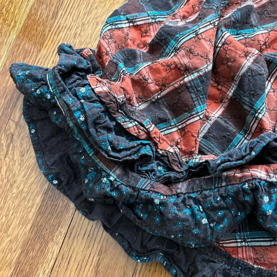 Saia xadrez Weekend Max Mara laranja azul - Imagem 4 de 4