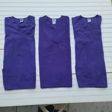 Lot Of 3 Womens Scrub Uniform Tops Solid Purple Cherokee WS GEAR Sz M