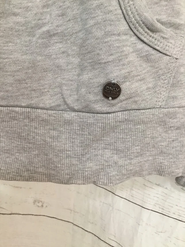 Only by Favourite Wardrobe Full Zip Hoodie Gray Cotton Blend Size S Small - Image 4 of 4