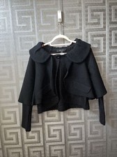 NINE WEST 100% WOOL KNIT Black JACKET SIZE PS Pre-owned