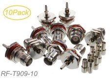 10-Pack TNC Female Bulkhead Crimp Connectors for RG316/RG174/RG178/LMR100 Coax