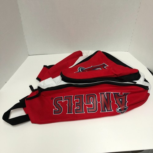 MLB Los Angeles Angels Slingback Backpack Baseball Red w/Logo Canvas + Pocket - Picture 9 of 17
